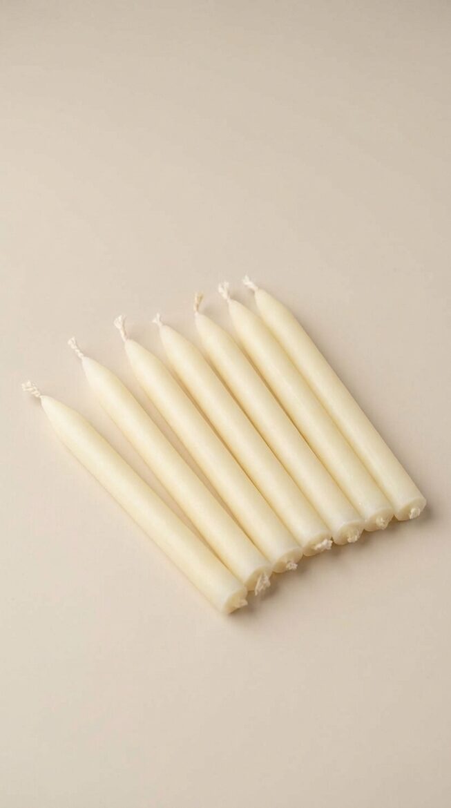 Bišu Vaska Dzimšanas Dienas kūku svecītes, 8cm, Pienbalts