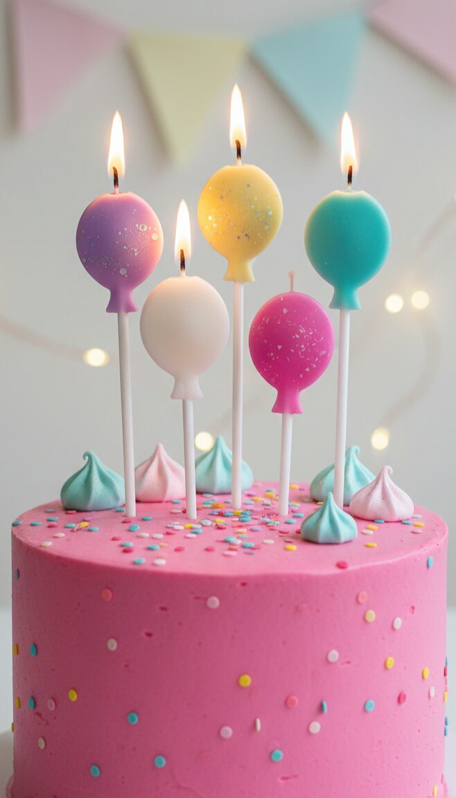 Beeswax Cake Topper Candle - Balloon, 1 pc