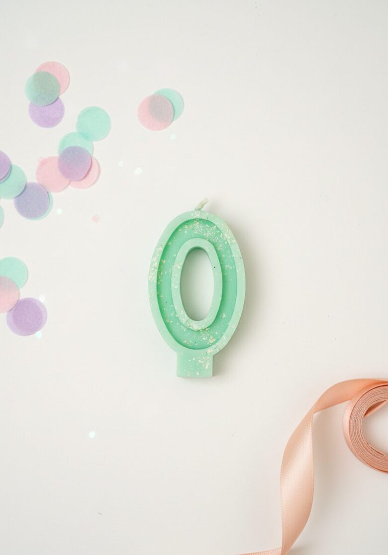 Beeswax number Candle "0" for cakes and cupcakes