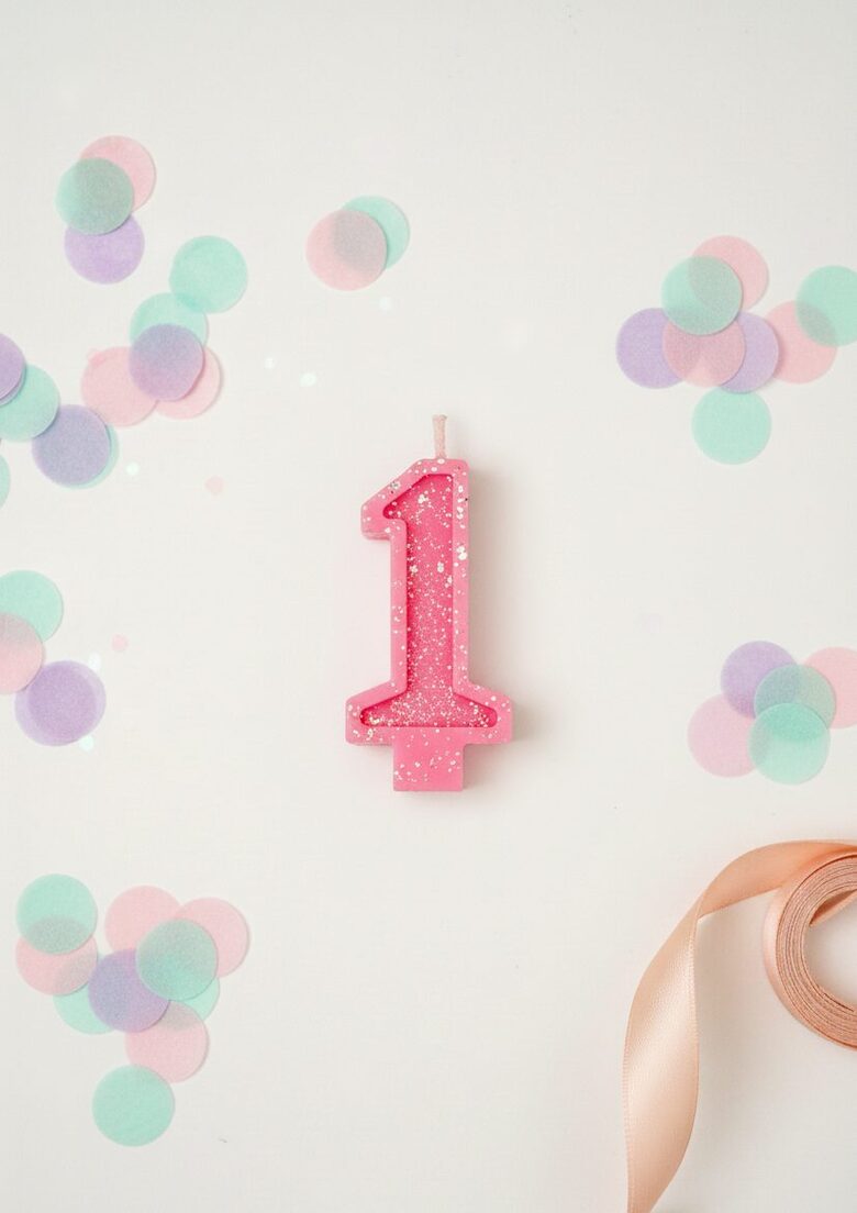 Number 1 Candle in Natural Beeswax - Ideal for First Birthdays and Anniversaries