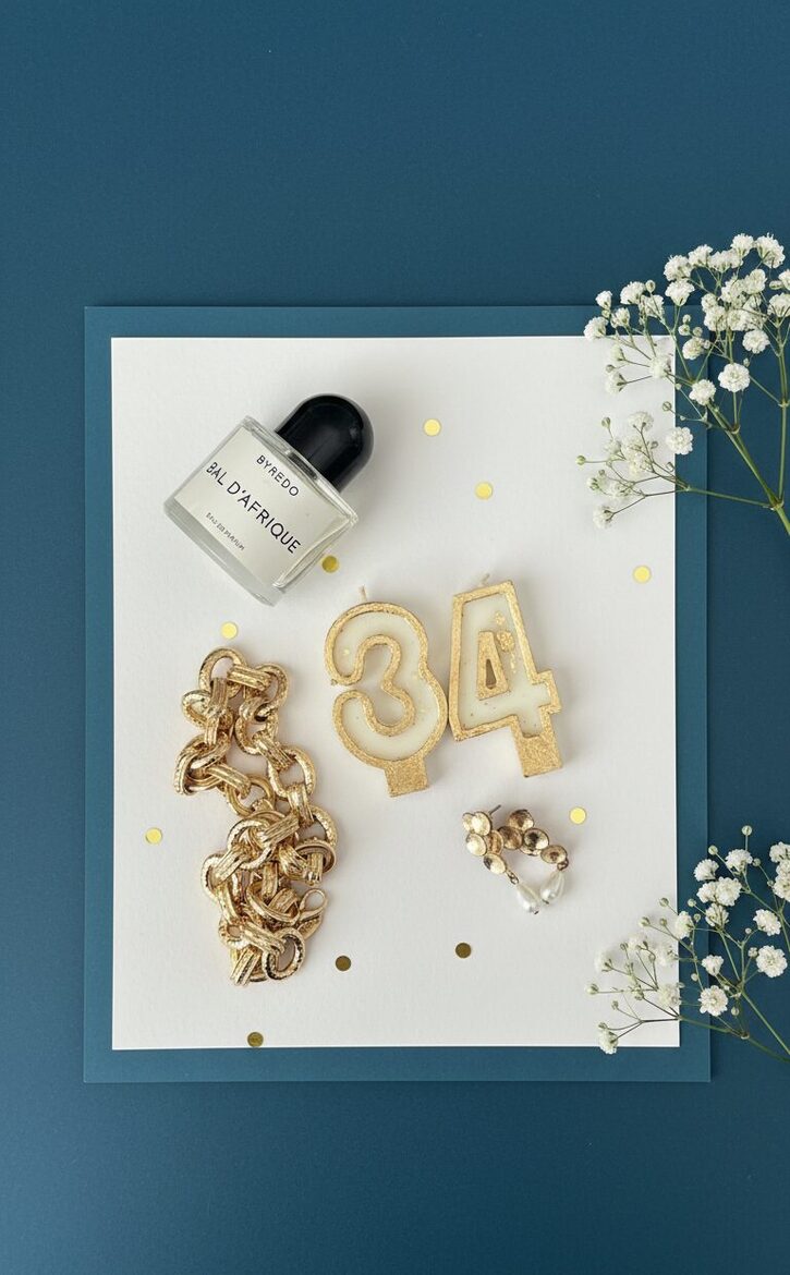 Beeswax Birthday Cake Number Candles - White & Gold