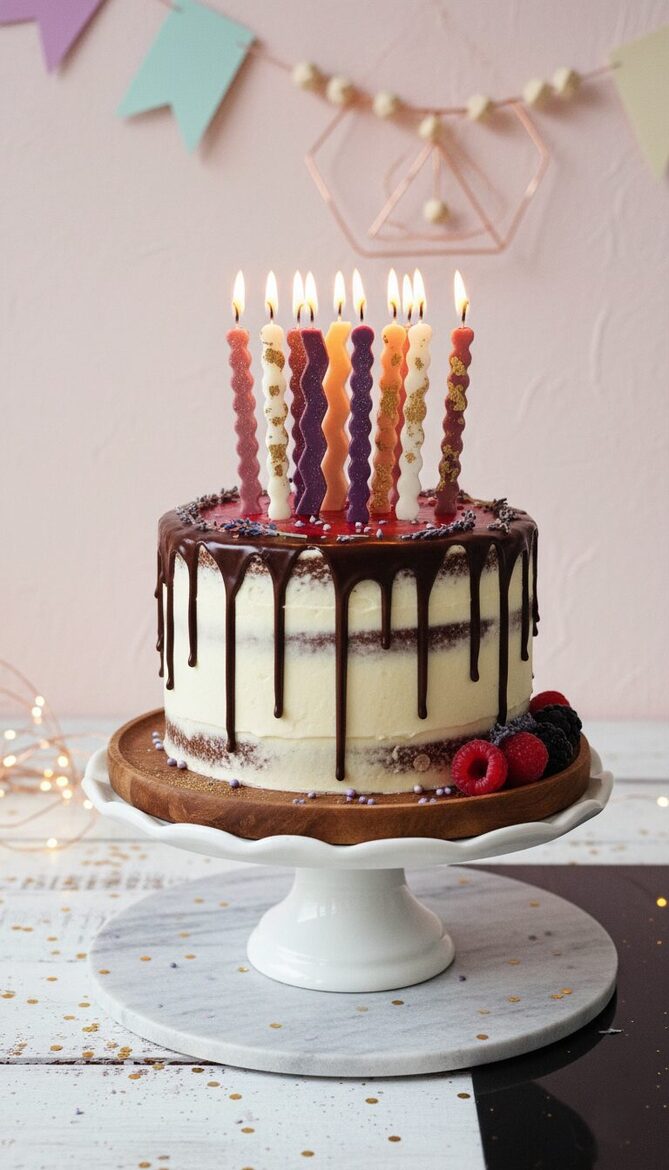 Birthday candle Ribbon for cakes and cupcakes, 10cm 