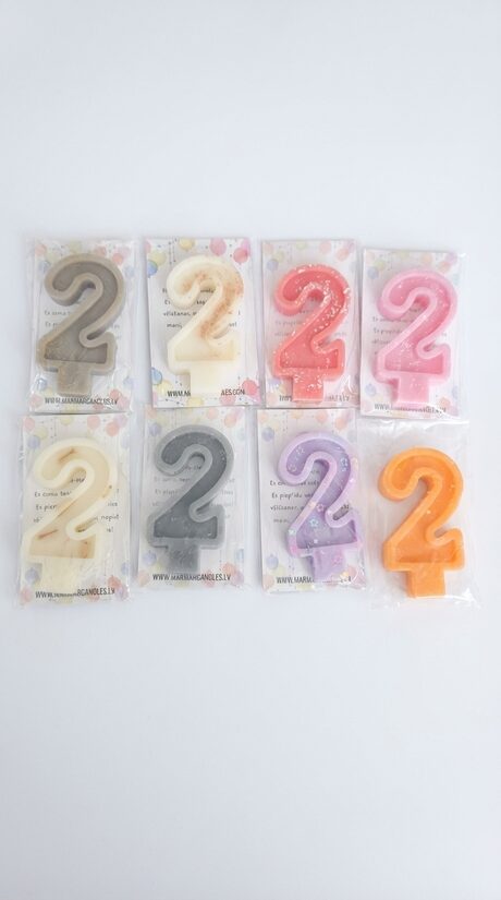 Beeswax Number 2 Candle for Cakes & Cupcakes