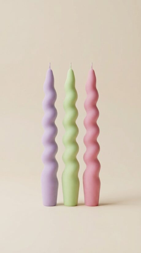 Dabīgā vaska galda spirālveida svece, 18 cm | DAŽĀDAS KRĀSAS