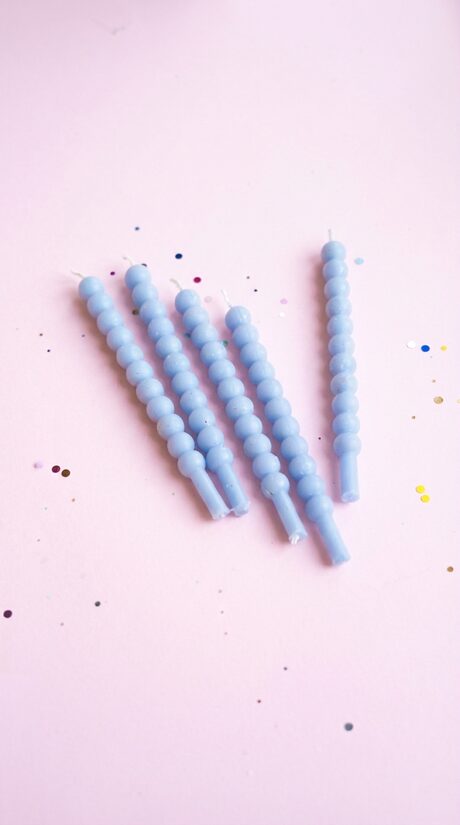 Birthday candle, Pearls, for cakes and cupcakes, Ice Blue 11cm 