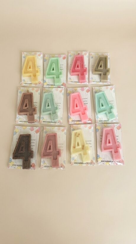 Beeswax Number 4 Candle for Cakes & Cupcakes