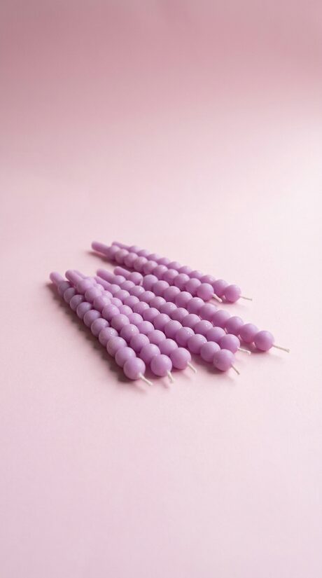 Beeswax Birthday candle, Lavander, 11cm