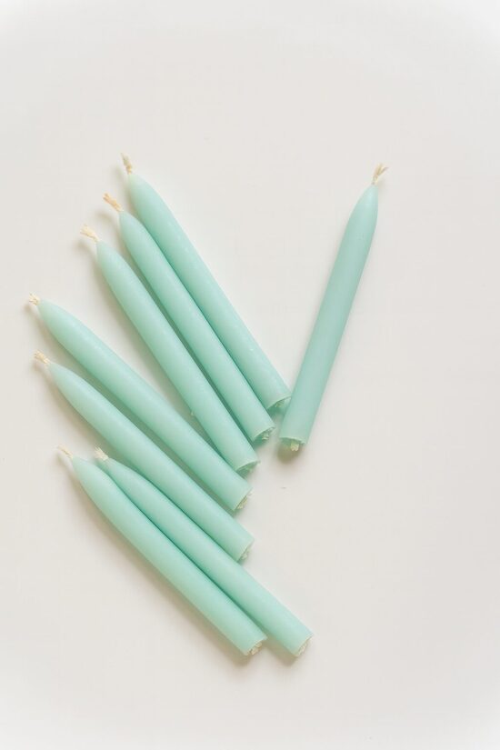 Beeswax Candles for Birthday Cake, 8cm, Sky Blue