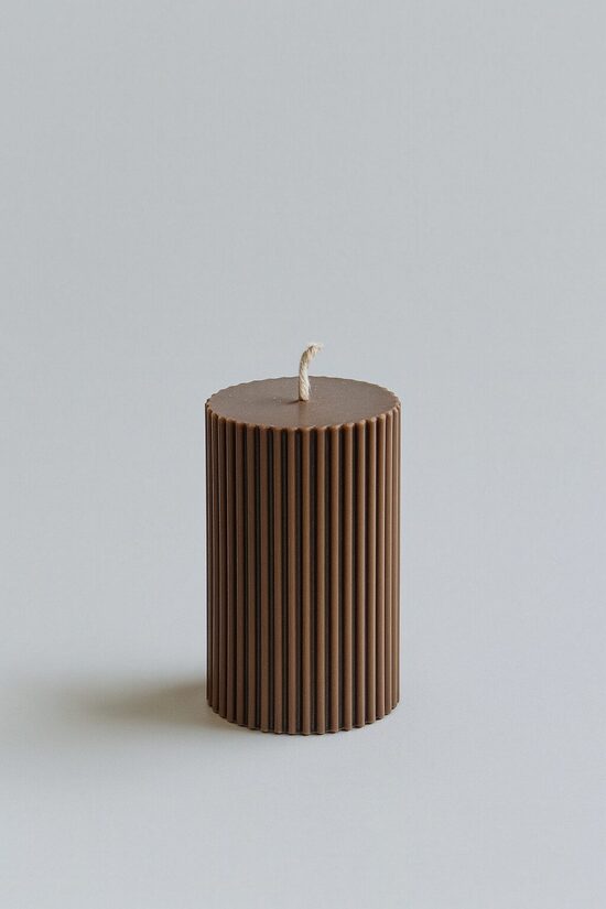 Handmade Pillar Candle, Brown