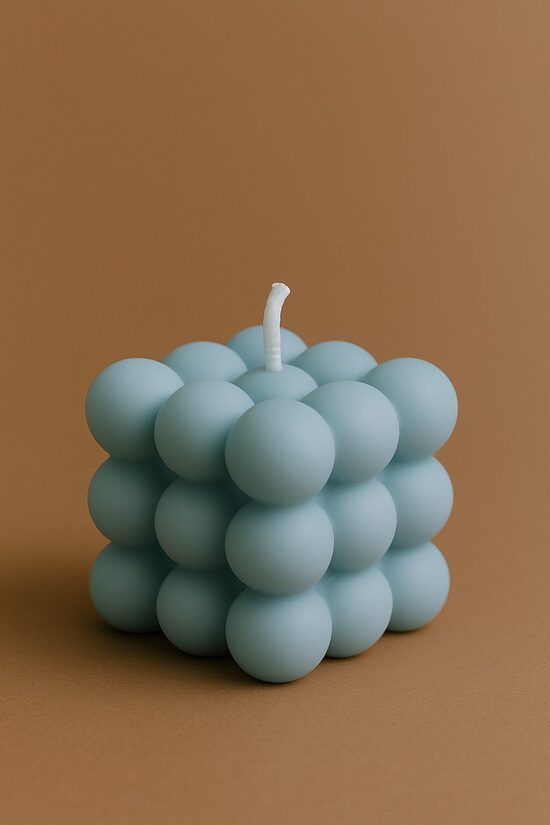 Sojas vaska svece "Bubble", Ice Blue zils