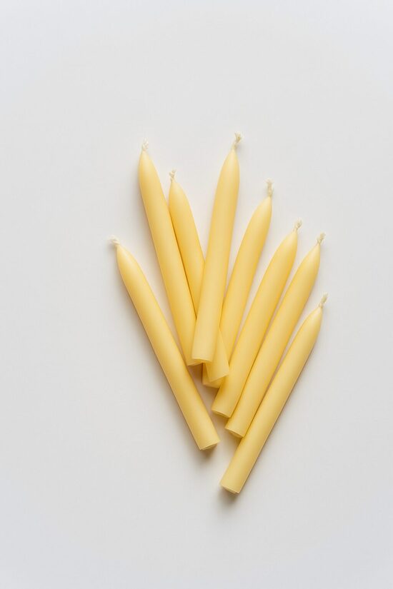 Beeswax Candles for Birthday Cake, 8cm, Cream