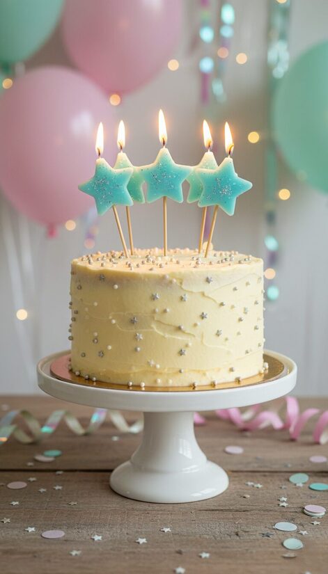 Star-Shaped Cake Candles | Set of 4