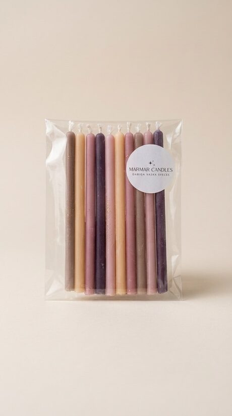 Dabīgā vaska sveču komplekts "Earth & Wine" | 10 gab