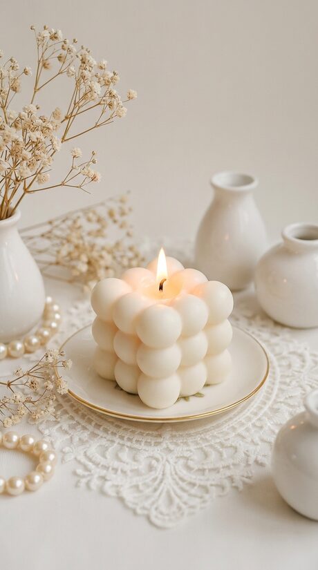 Dekoratīvā Bubble svece – minimālisma interjera svece