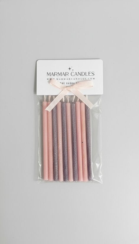 Dzimšanas dienas svecīšu komplekts | 10 cm | 10 gab | Krāsu mix #1 | Ar spīdumiem