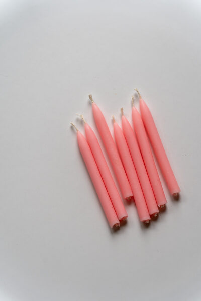 Beeswax Candles for Birthday Cake, 8cm, Light Pink