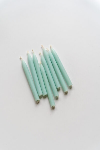 Beeswax Candles for Birthday Cake, 8cm, Sky Blue