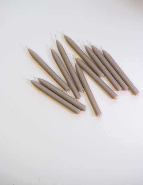 Bišu Vaska Svecītes Kūku un Toršu Dekorēšanai, 8cm, Bēša