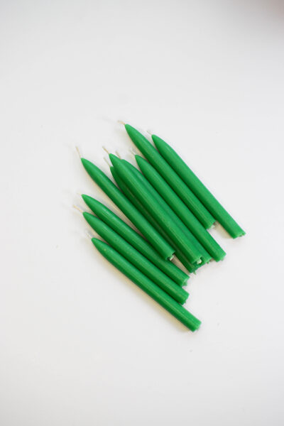 Beeswax Candles for Birthday Cake, 8cm, Green