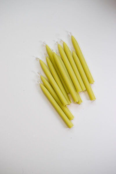 Beeswax Candles for Birthday Cake, 8cm, Olive Green