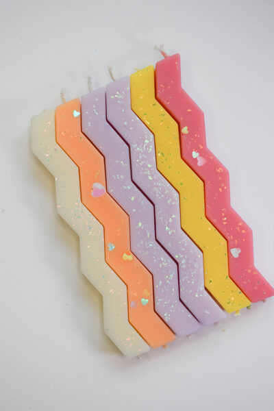 Birthday candles Zig Zag for cakes and cupcakes, 10cm 