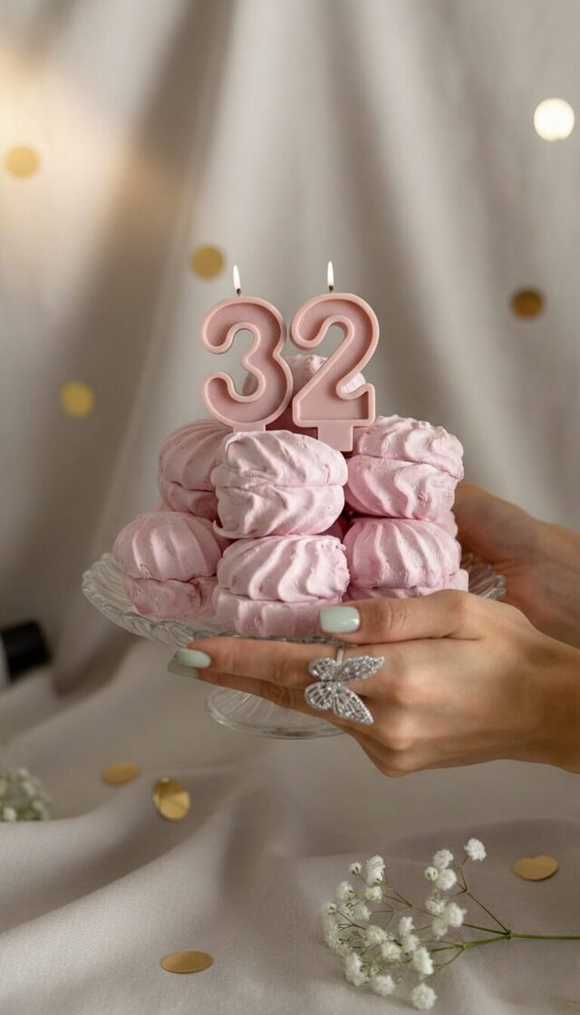 Rozā ciparu dzimšanas dienas svecītes kūkai